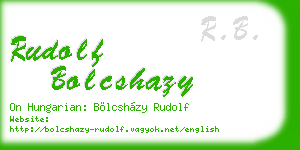 rudolf bolcshazy business card
