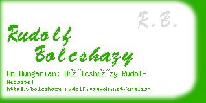 rudolf bolcshazy business card